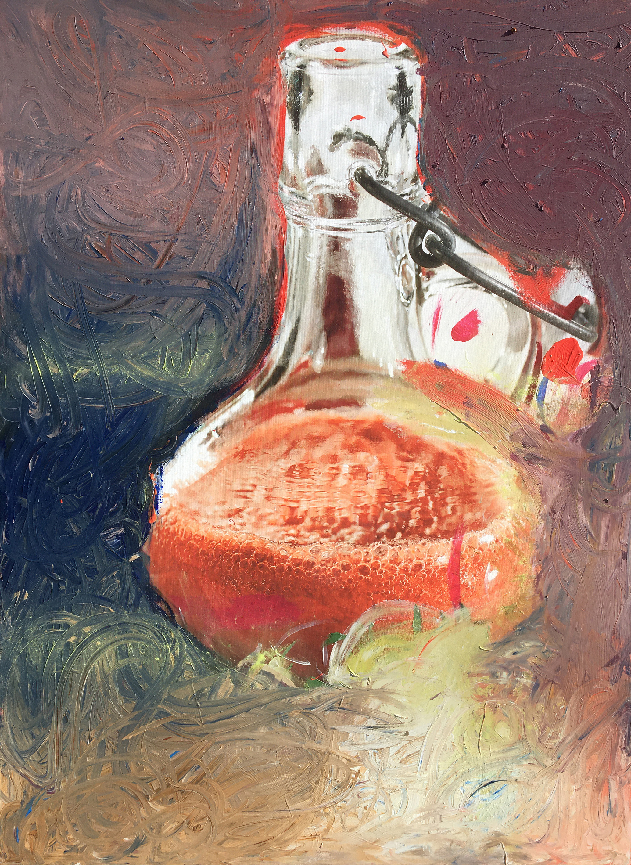 Der Geschmack von Farben, übermalte Lebensmittel Fotos, Acryl, Öl auf Leinwand